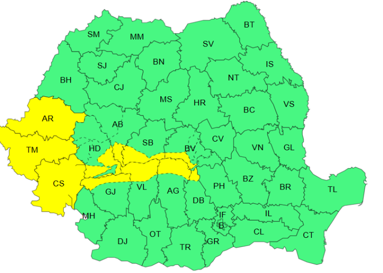 Avertizare ANM: Cod Galben de vânt puternic în aceste zone!