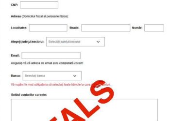 Atenție! Tentativă de fraudă cu un link fals al ANAF!