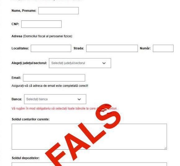 Atenție! Tentativă de fraudă cu un link fals al ANAF!