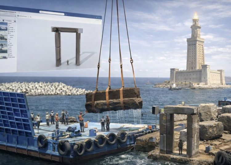 Descoperire spectaculoasă: Fragmente uriașe din Farul din Alexandria!