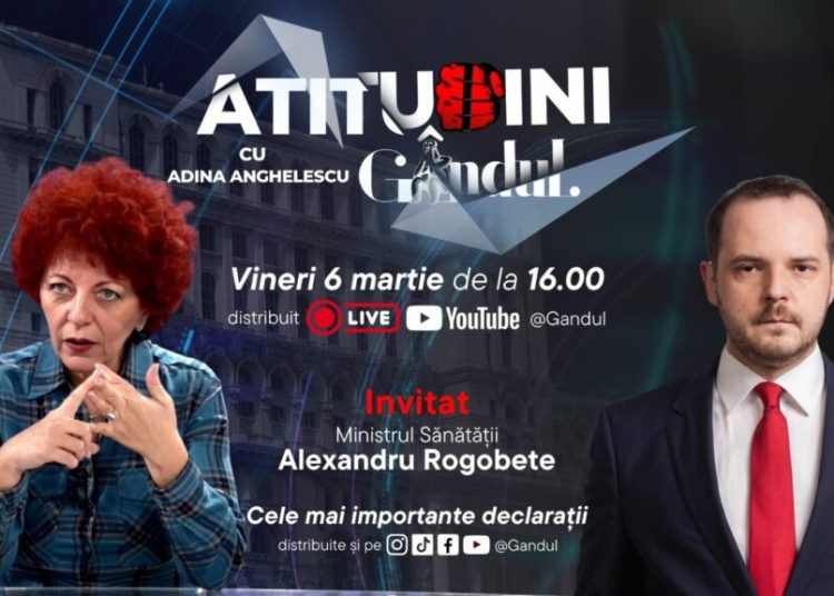 „Nu ratați ‘ATITUDINI’: Alexandru Rogobete, ministrul Sănătății, vineri la 16:00!”