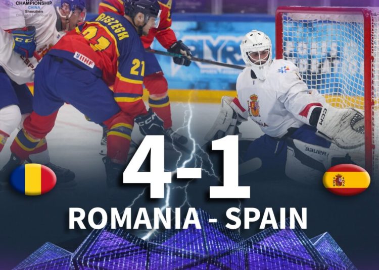 România strălucește la hochei: victorie convingătoare cu Spania!